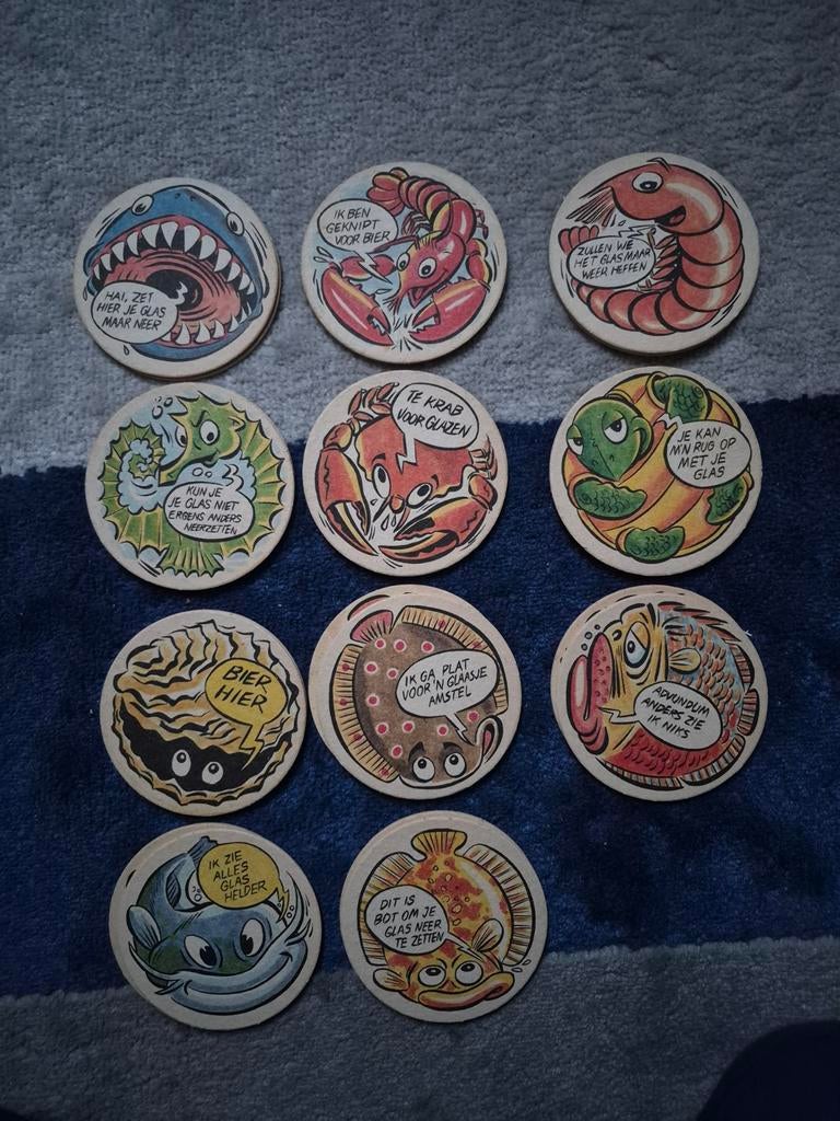 11 verschillende Amstel bierviltjes - Collectors item, Verzamelen, Biermerken, Gebruikt, Viltje(s), Amstel, Ophalen of Verzenden