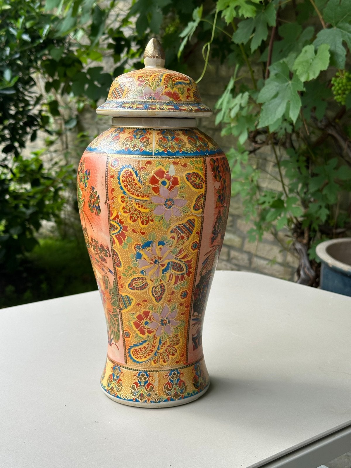 Vintage Satsuma Stijl Gemberpot/Vaas - Handgeschilderd, Antiek en Kunst, Ophalen