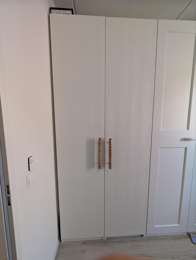 Pax kast deuren met rotan handgrepen, Huis en Inrichting, Kasten | Kledingkasten, Gebruikt, Overige materialen, Modern, Scandinavisch