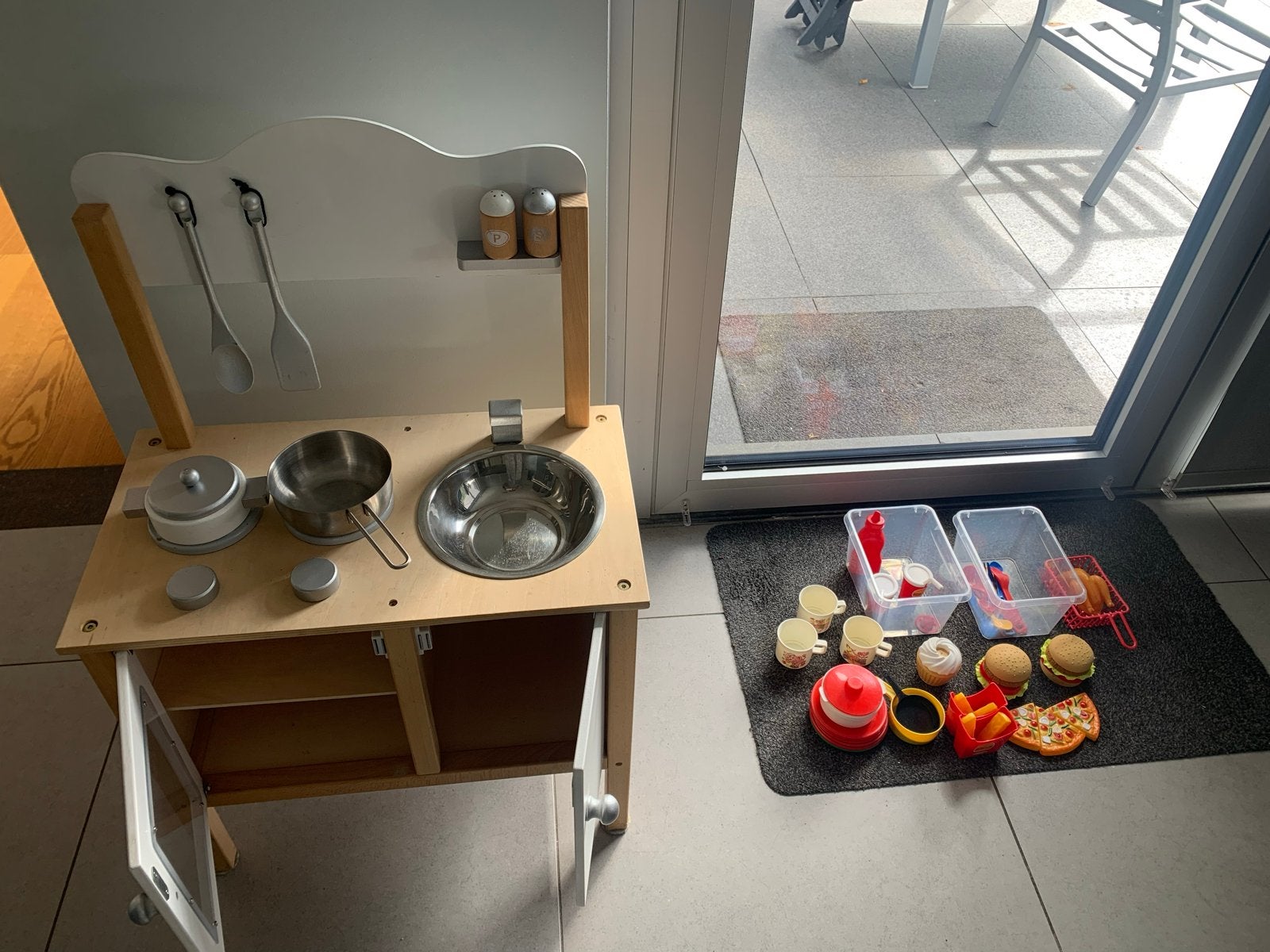 Houten speelkeuken met accessoires, Ophalen, Zo goed als nieuw, Hout, Speelkeuken