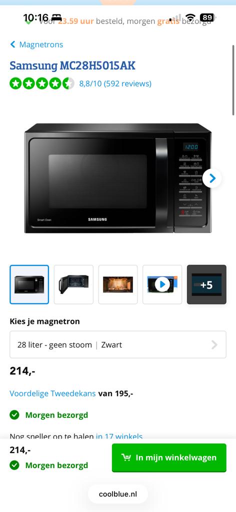 Samsung MC28H5015AK Combimagnetron - Z.G.A.N., Ophalen, Zo goed als nieuw