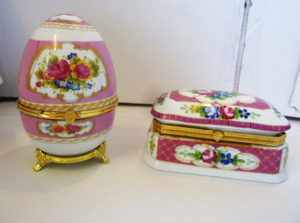 Saksen Neundorf Porselein Ei Fabergé type & kistje😍💑🎁, Ophalen of Verzenden