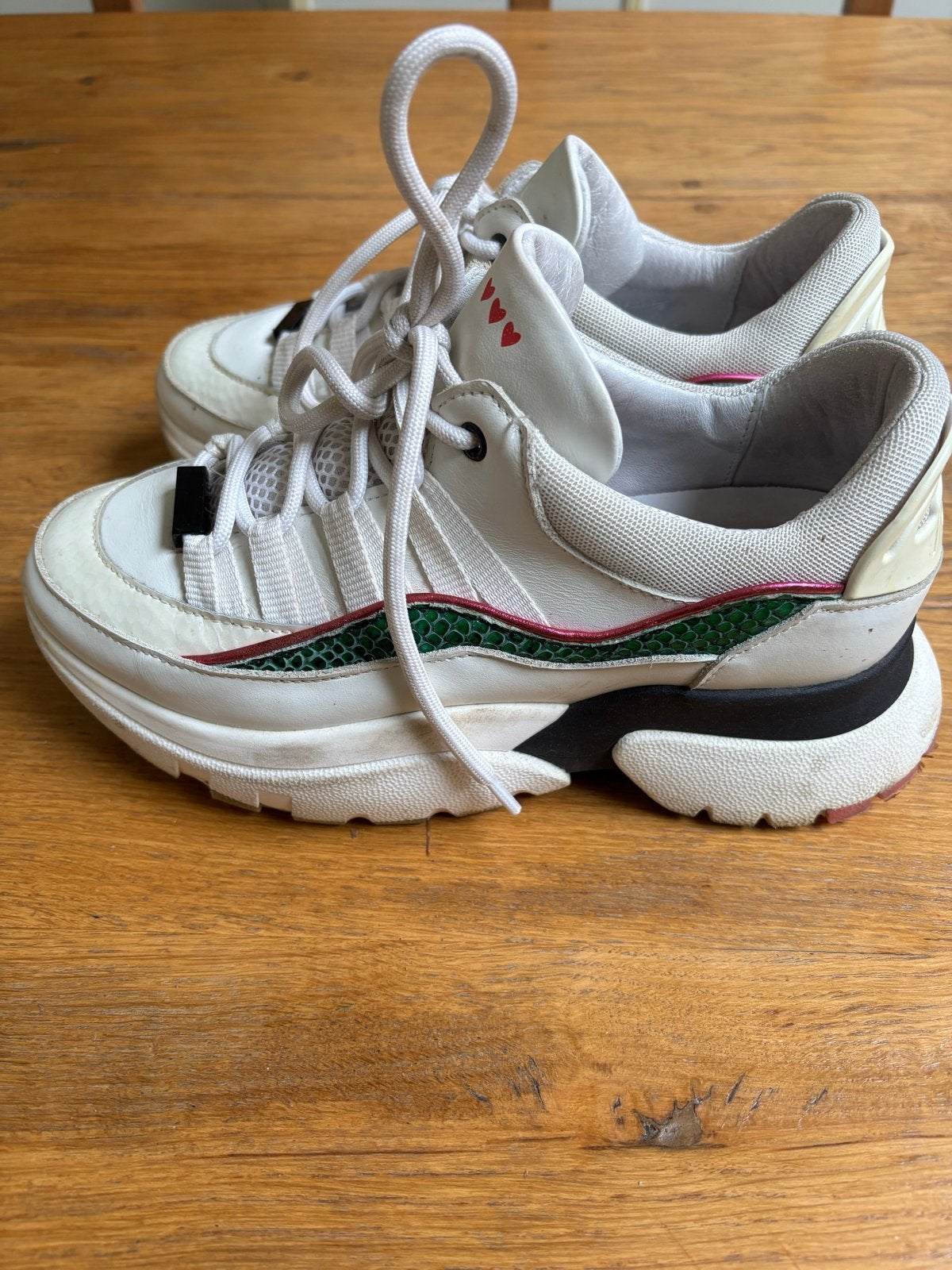 Leuke  sneakers NICOLETTE 38, Verzenden, Gedragen, Wit, Sneakers of Gympen