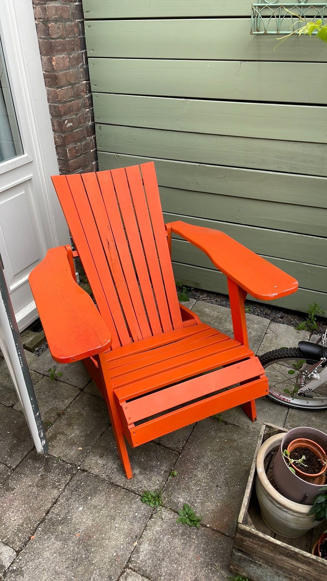 Geinige tuinstoel, Tuin en Terras, Tuinstoelen, Ophalen, Gebruikt, Hout
