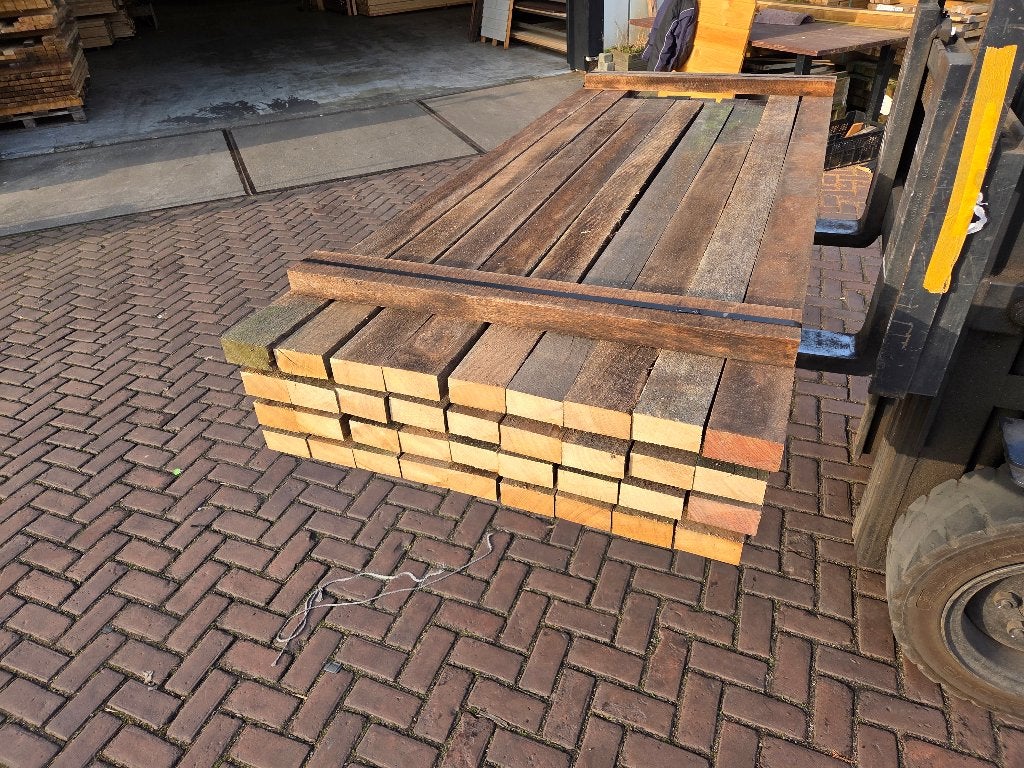 Afrasteringspalen Hardhout 5.0x10.0 cm -nr: HB91, Ophalen, Minder dan 180 cm, Planken, Hardhout