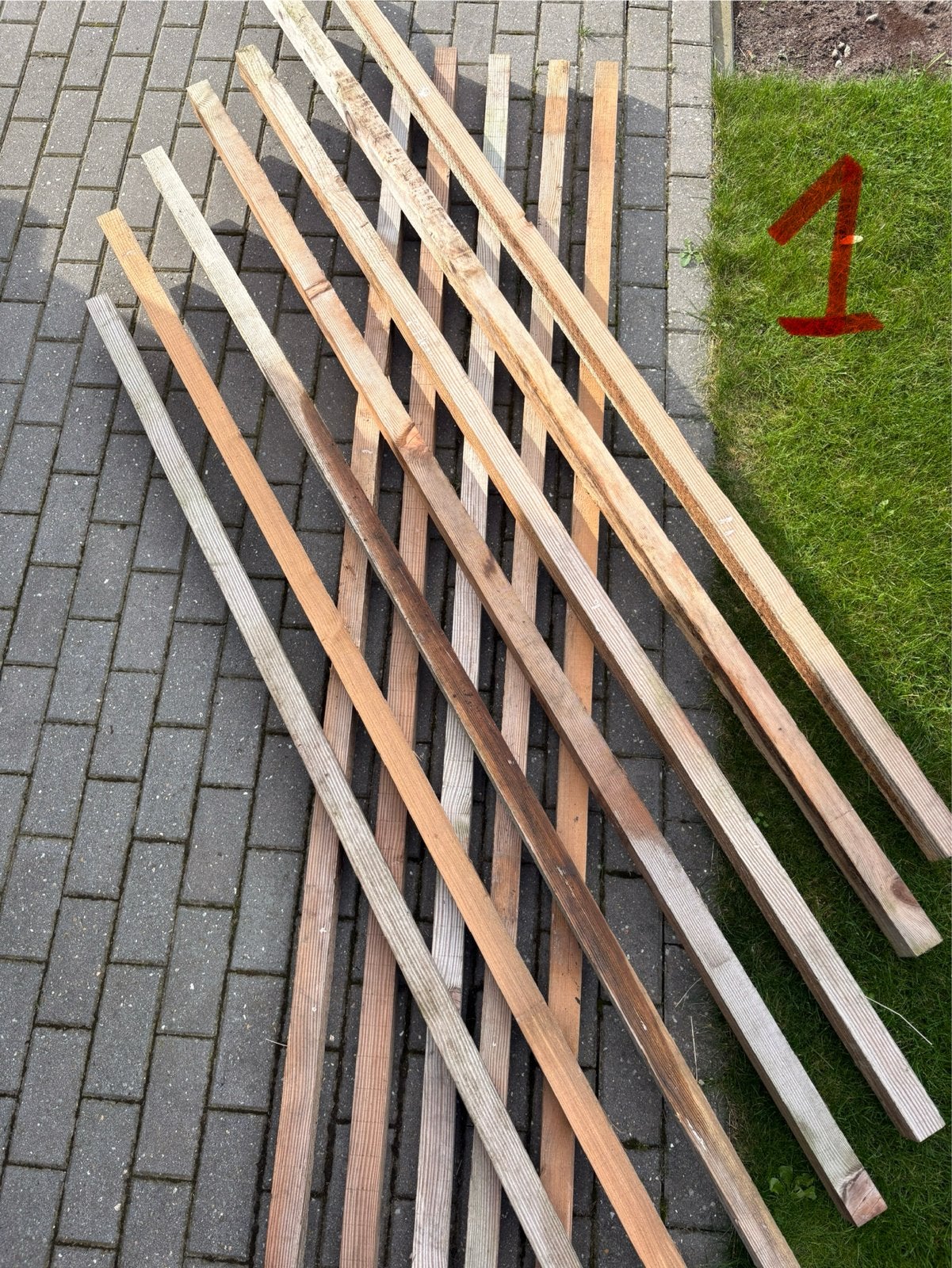 Douglas balken 50x70x2500 mm fijnbezaagd, Ophalen, Gebruikt, 250 tot 300 cm, 50 mm of meer