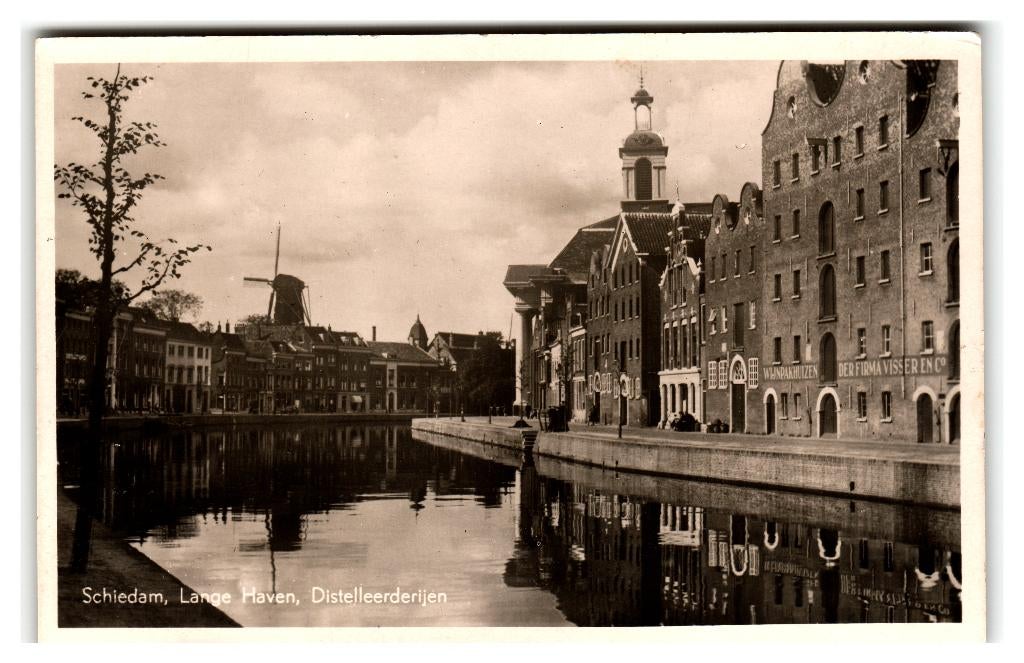 Schiedam, Lange Haven, Distelleerderijen, Verzenden, 1940 tot 1960, Gelopen, Zuid-Holland