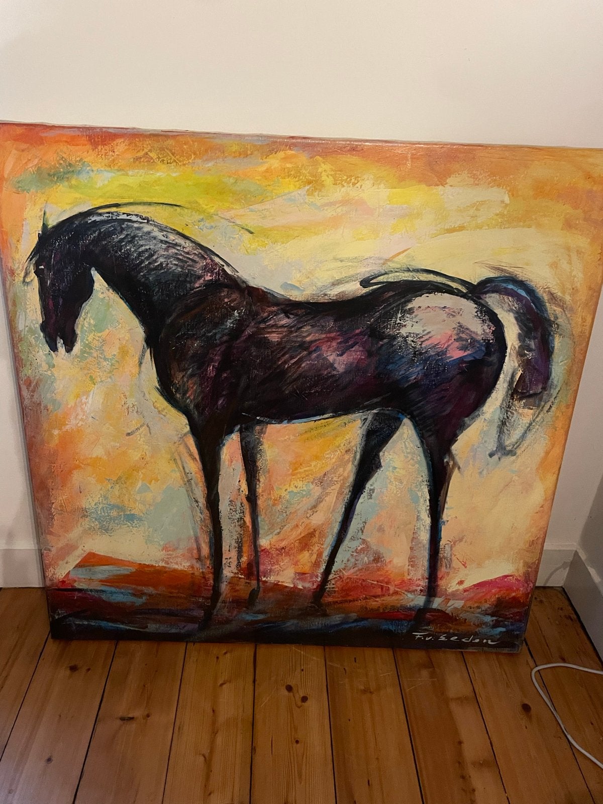 2 Olieverfschilderijen van Frits van Eeden - Paarden, Ophalen, Handgeschilderd, Dieren, Olieverf