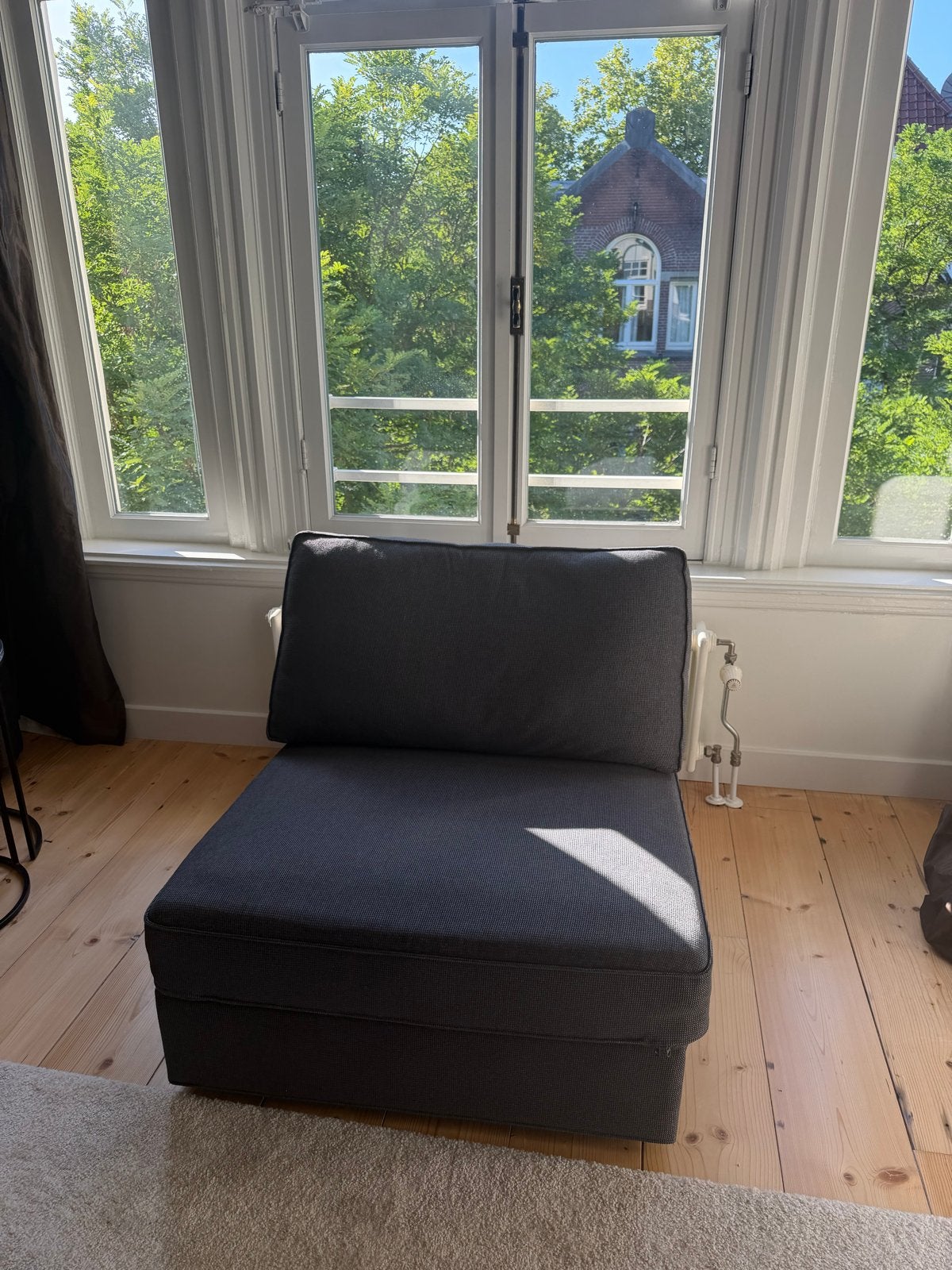 Twee Donkergrijze fauteuil/slaapbank - IKEA KIVIK (2x), Ophalen, Gebruikt, Eenpersoons, 75 tot 100 cm
