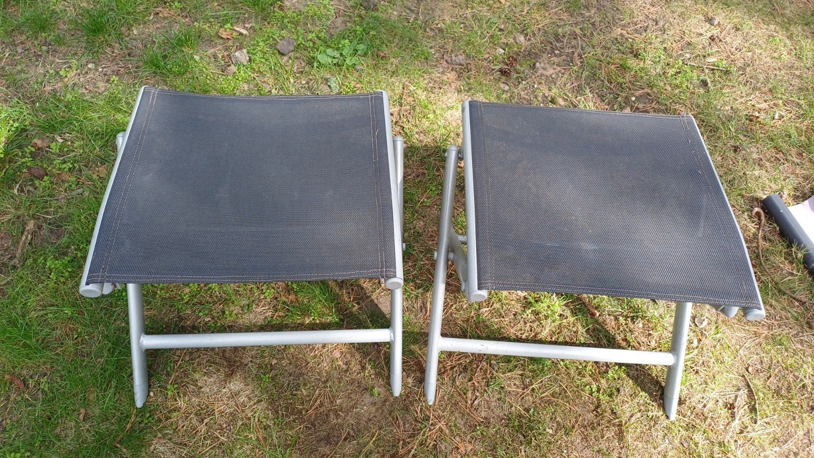 Florabest voetenbankjes (2 stuks), Tuin en Terras, Ophalen of Verzenden, Gebruikt, Metaal, Inklapbaar