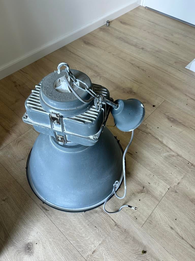 Industriële hanglamp - Vintage fabriekslamp, Ophalen, Gebruikt, Metaal, Industriël