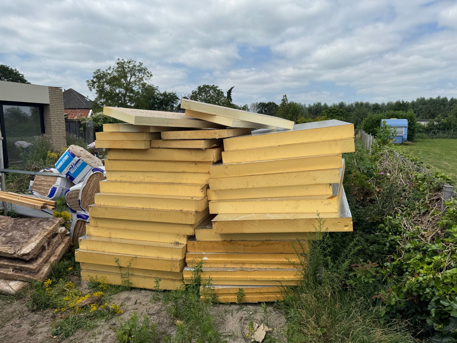 Isolatiemateriaal: PIR platen en Knauf glaswol, Doe-het-zelf en Verbouw, Isolatie en Afdichting, Ophalen, Gebruikt, 12 cm of meer