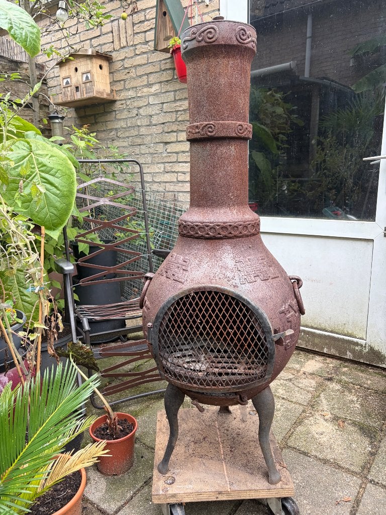 Gietijzeren terrashaard, Tuin en Terras, Ophalen, Gebruikt