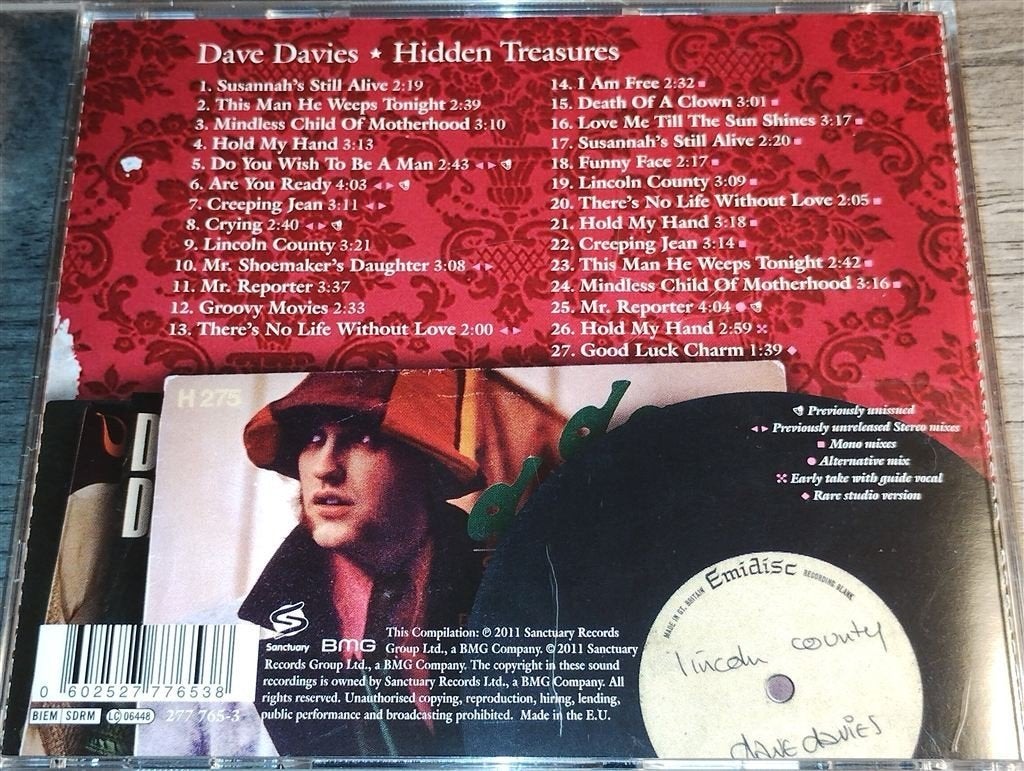 Dave Davies ‎- Hidden Treasures, Ophalen of Verzenden, Zo goed als nieuw