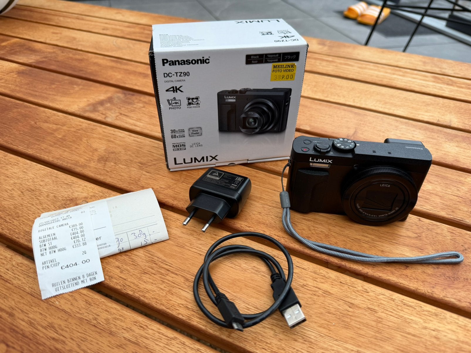 Panasonic DC-TZ90 Lumix digital camera, Panasonic, Ophalen of Verzenden, Zo goed als nieuw, Compactcamera