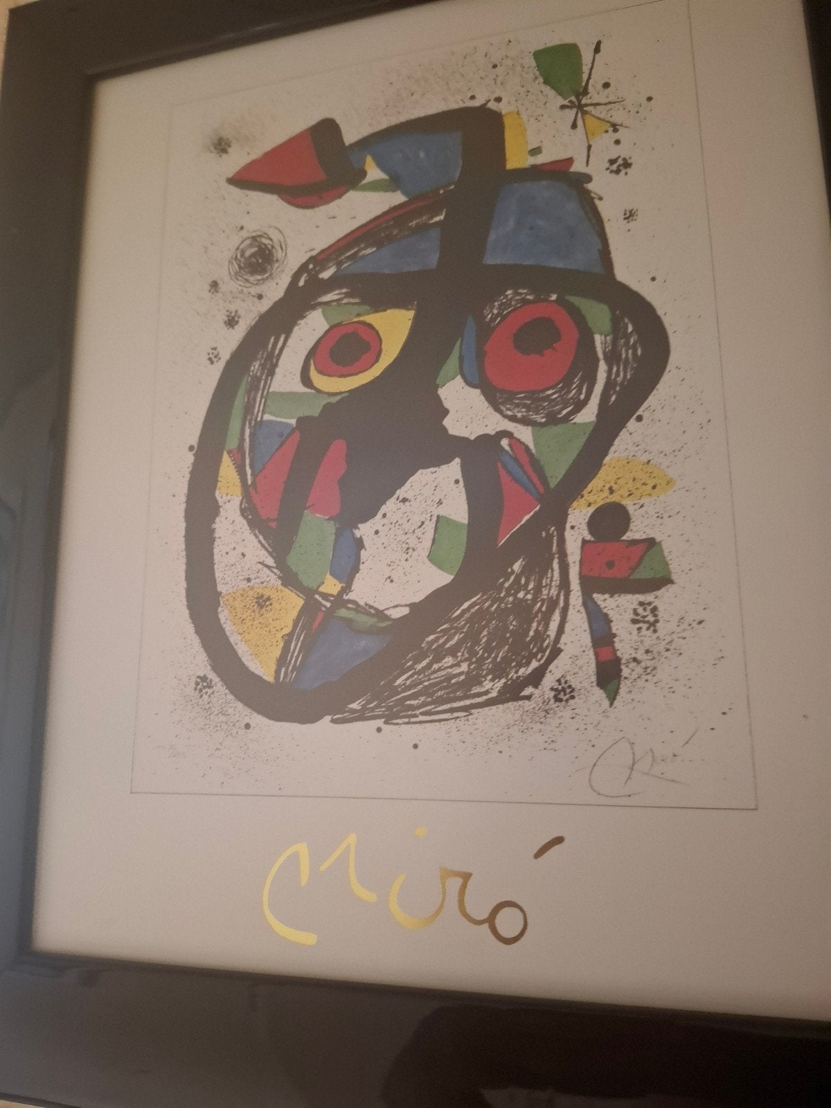 Set van 3 ingelijste Miro-reproducties, Antiek en Kunst, Ophalen