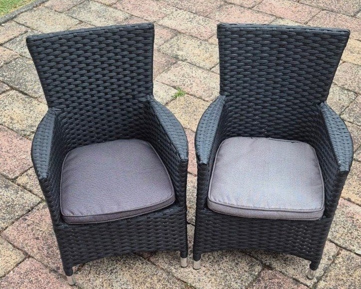 2x Pure Collection Wicker KinderTuinstoelen met Kussens, Tuin en Terras, Ophalen, Gebruikt, Wicker
