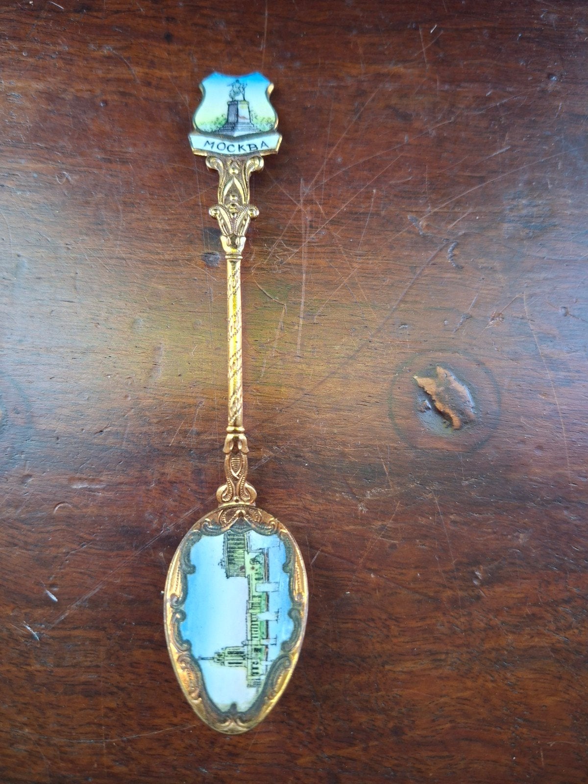 Vintage Moskou Souvenir Lepel - Gedetailleerd Emaille, Ophalen of Verzenden