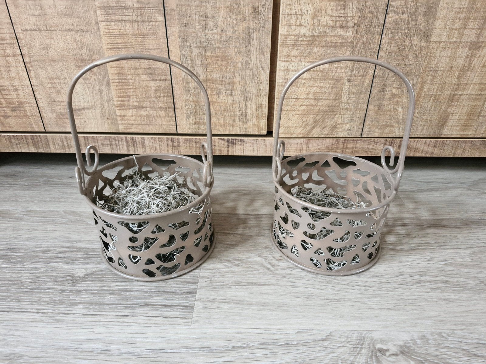2 hangmandjes voor plant of kaarsen, Ophalen of Verzenden