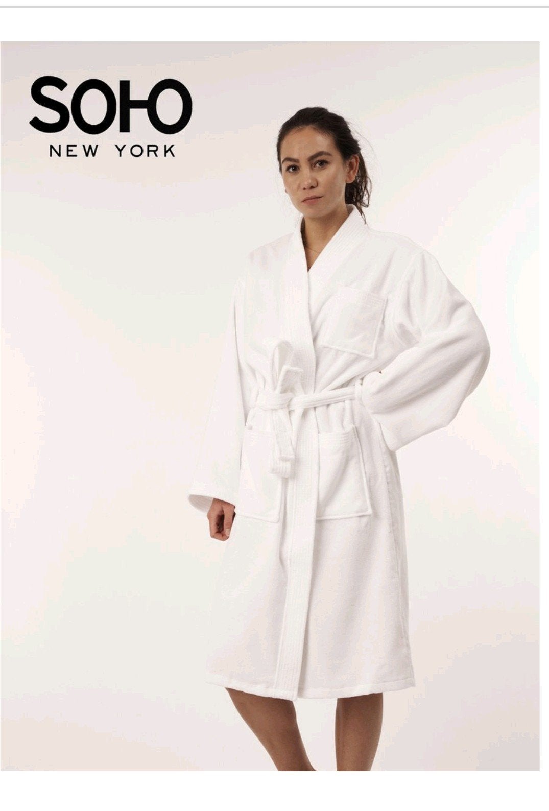 Soho New York unisex badjas large wit, Overige typen, Wit, Nieuw, Ophalen of Verzenden