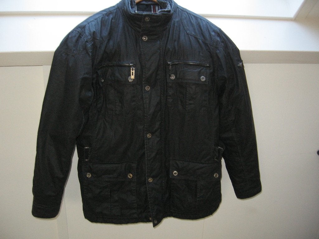ZGAN Heren winterjas zwart M 52 + bontkraag €20,- dub. kraag, Ophalen of Verzenden, Zo goed als nieuw, Maat 52/54 (L), Zwart