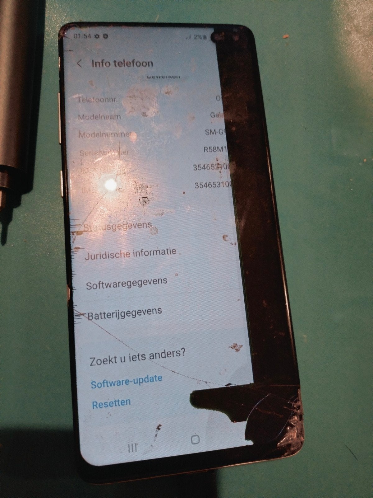 Samsung Galaxy S10 + Gebarsten scherm, voor onderdelen, Telecommunicatie, Mobiele telefoons | Samsung, Blauw, Touchscreen, Ophalen of Verzenden