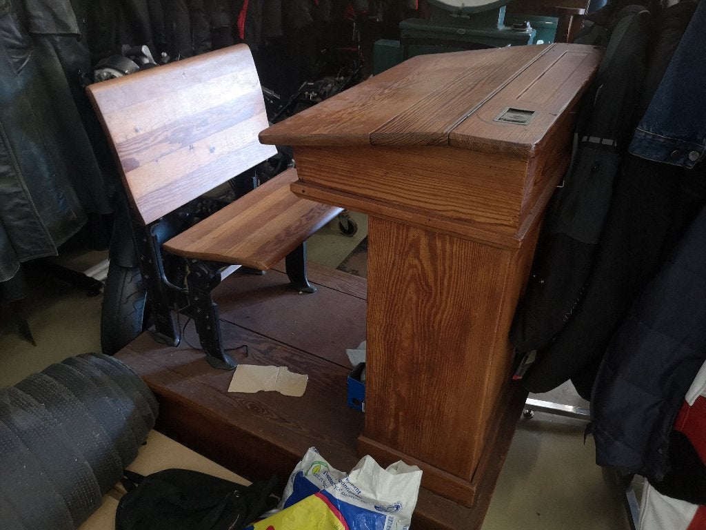schoolbank lessenaar  antiek vintage deco, Antiek en Kunst, Ophalen