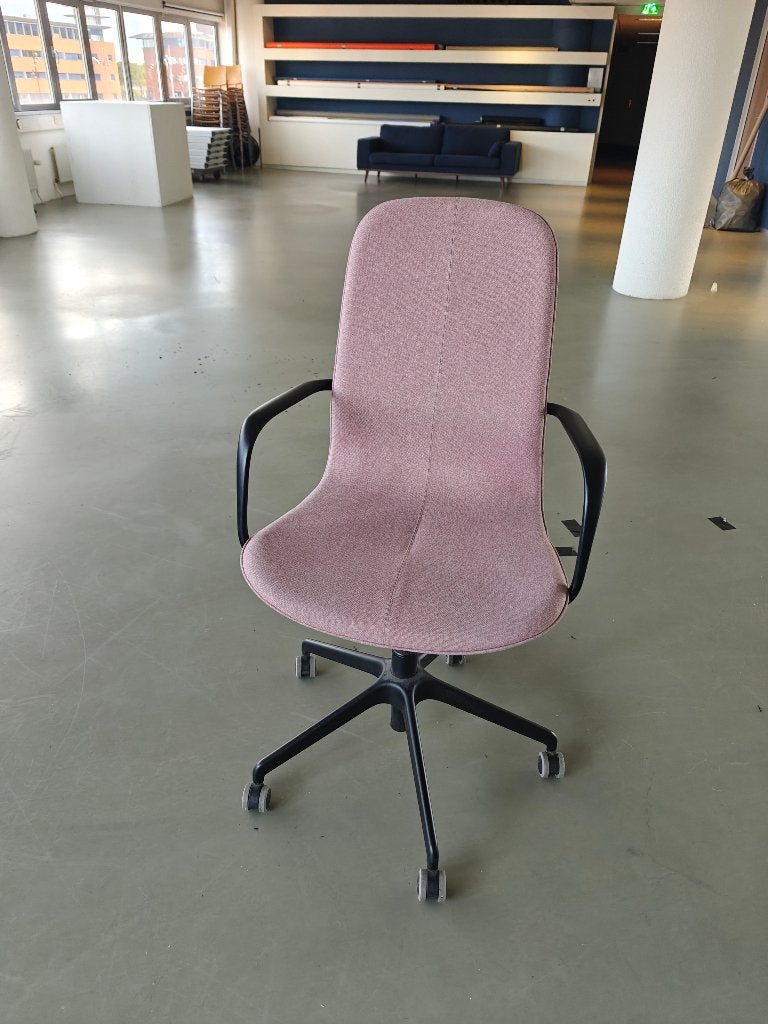 IKEA LÅNGFJÄLL Vergaderstoel met armleuningen - Roze, Ophalen, Gebruikt, Roze, Bureaustoel