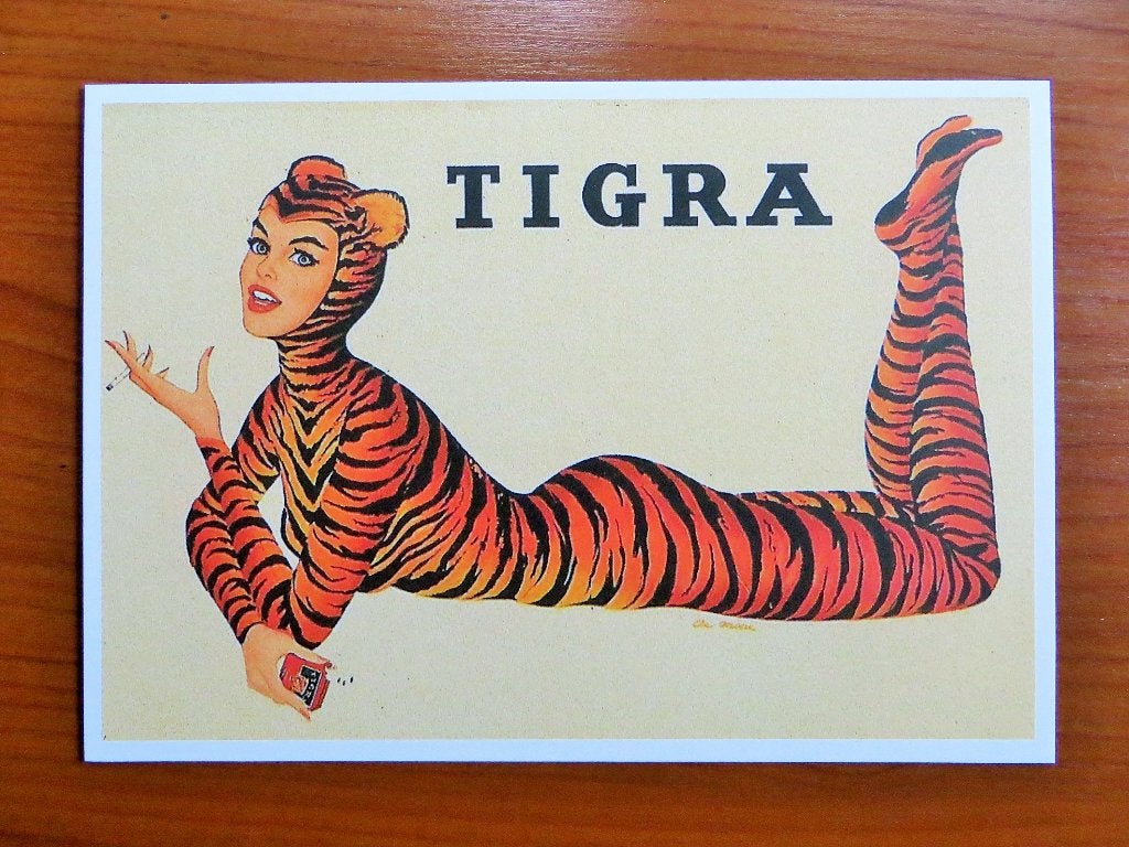 Postkaart / ansichtkaart Tigra sigaretten, Verzamelen, Ophalen of Verzenden, Sigarenbandjes