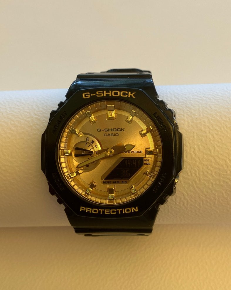 Casio G-Shock GA-2100GB 'CasiOak' - Zwart/Goud, Sieraden, Tassen en Uiterlijk, Horloges | Heren, Casio, Kunststof, Polshorloge