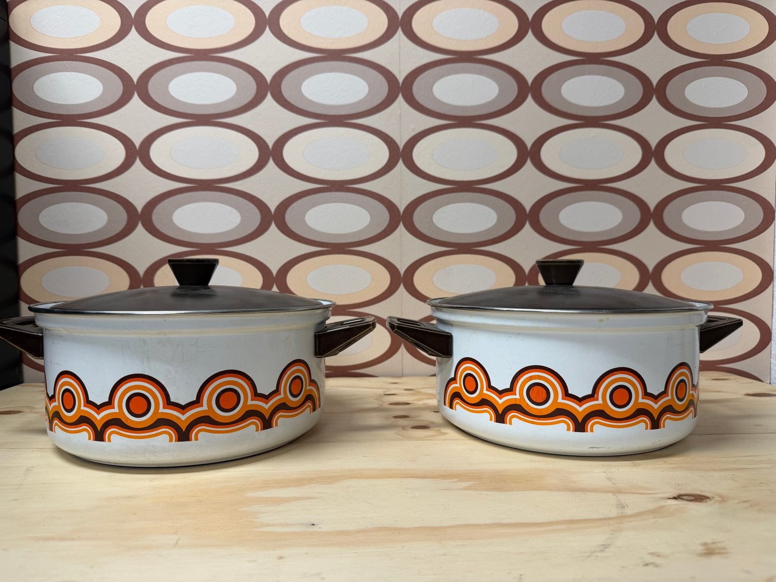 Vintage Brabantia Bayon pannen - set van 2, Huis en Inrichting, Keuken | Potten en Pannen, Kookpan of Snelkookpan, Overige materialen