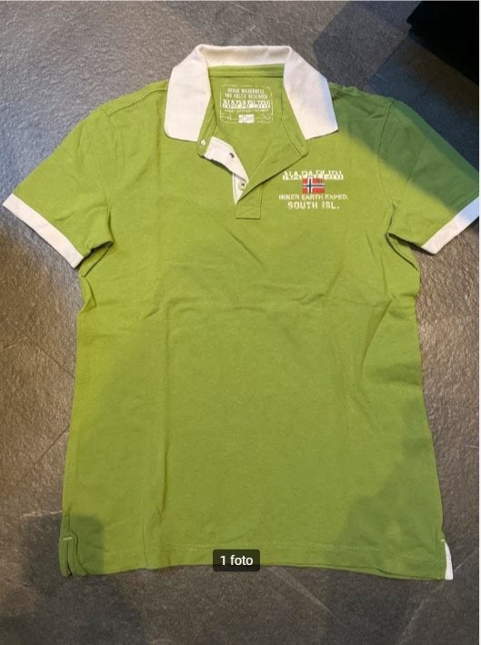 Mooie groene Napapirij polo  Maat L, Kleding | Heren, Maat 52/54 (L), Ophalen of Verzenden, Zo goed als nieuw, Napapijri