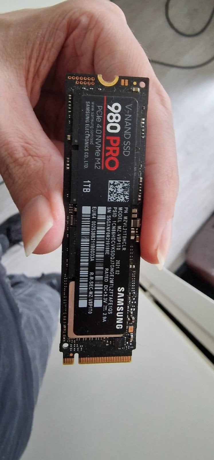 Samsung 980 PRO 1TB NVMe M.2 SSD, Computers en Software, Intern, Gebruikt, Ophalen of Verzenden, 1TB