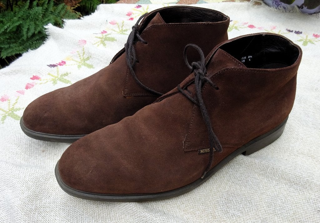 Maat 43 * Bruin suède Mephisto enkelhoge veter schoenen, Kleding | Heren, Bruin, Verzenden, Zo goed als nieuw, Mephisto