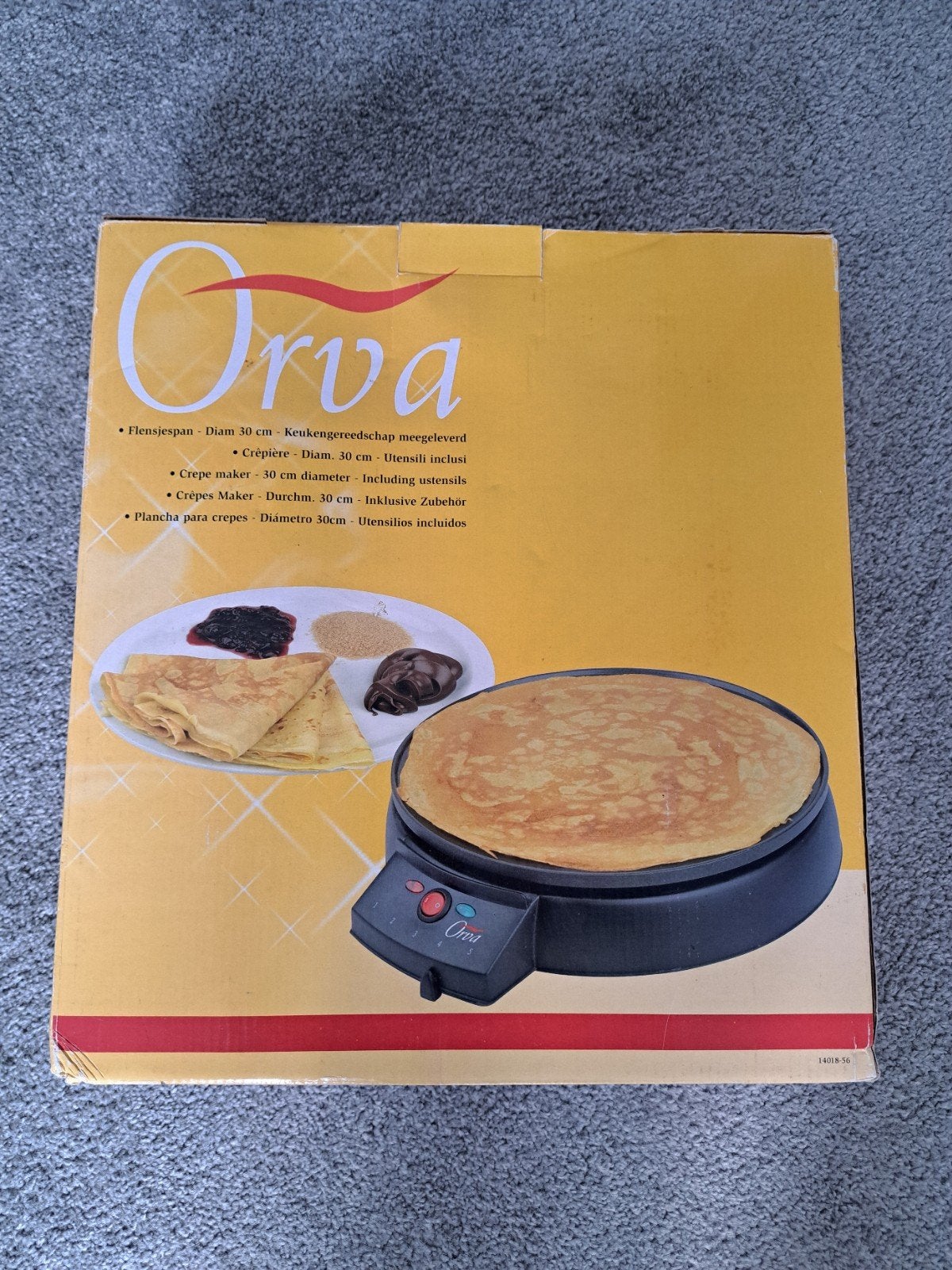 Orva Flensjespan / Crêpe Maker 30 cm, Ophalen of Verzenden, Zo goed als nieuw