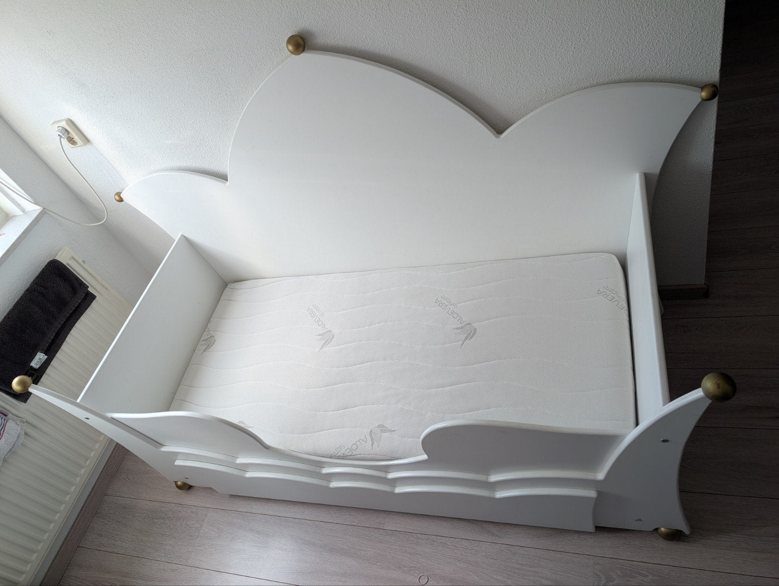 Wildkidzz prinsessenbed met lattenbodem en matras 75x150, Kinderen en Baby's, Gebruikt, 70 tot 85 cm, 140 tot 160 cm, Ophalen