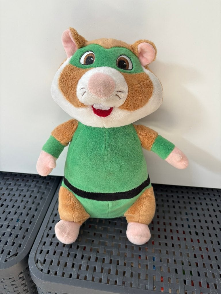Albert heijn knuffel hamster superheld groen pak en masker!, Hamster, Ophalen of Verzenden, Zo goed als nieuw, Middelgroot (20 tot 80 cm)