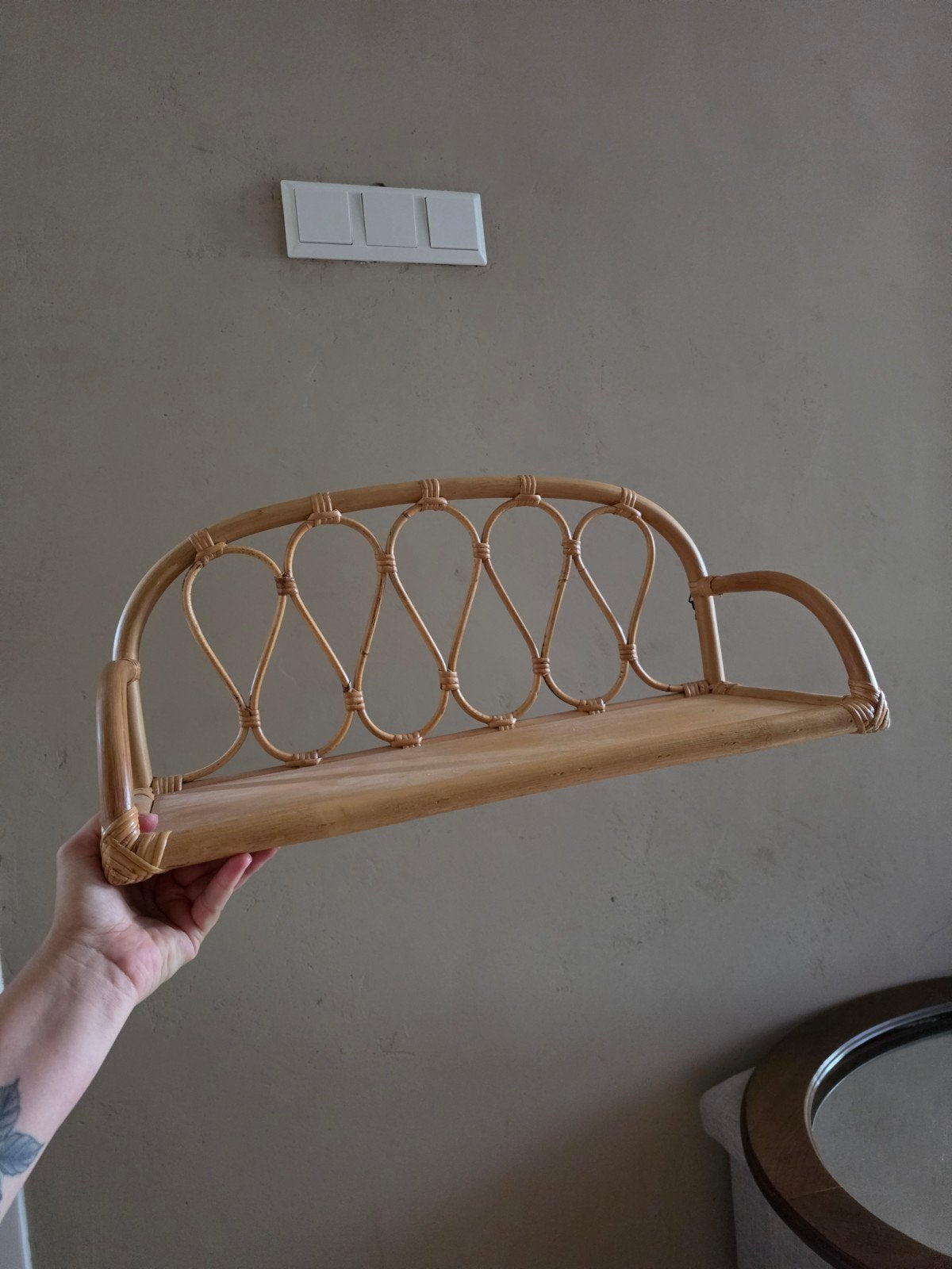 Rotan wandplankje kinderkamer, Ophalen of Verzenden, Zo goed als nieuw