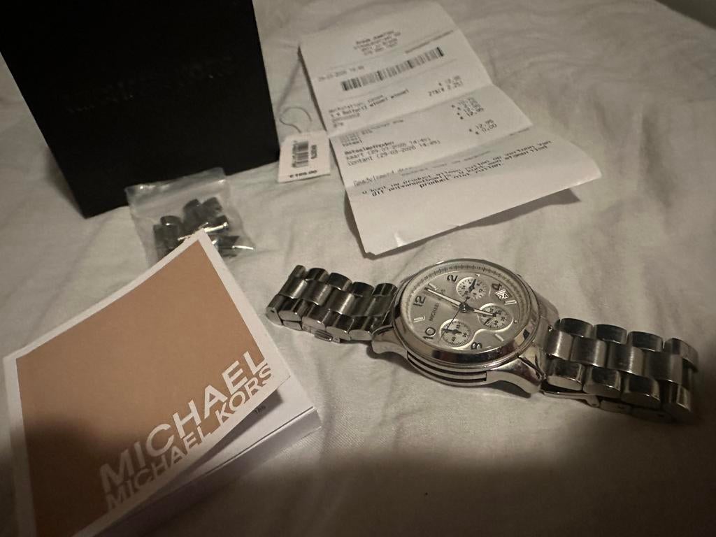 Michael Kors horloge zilver MK5067, Ophalen of Verzenden, Zo goed als nieuw