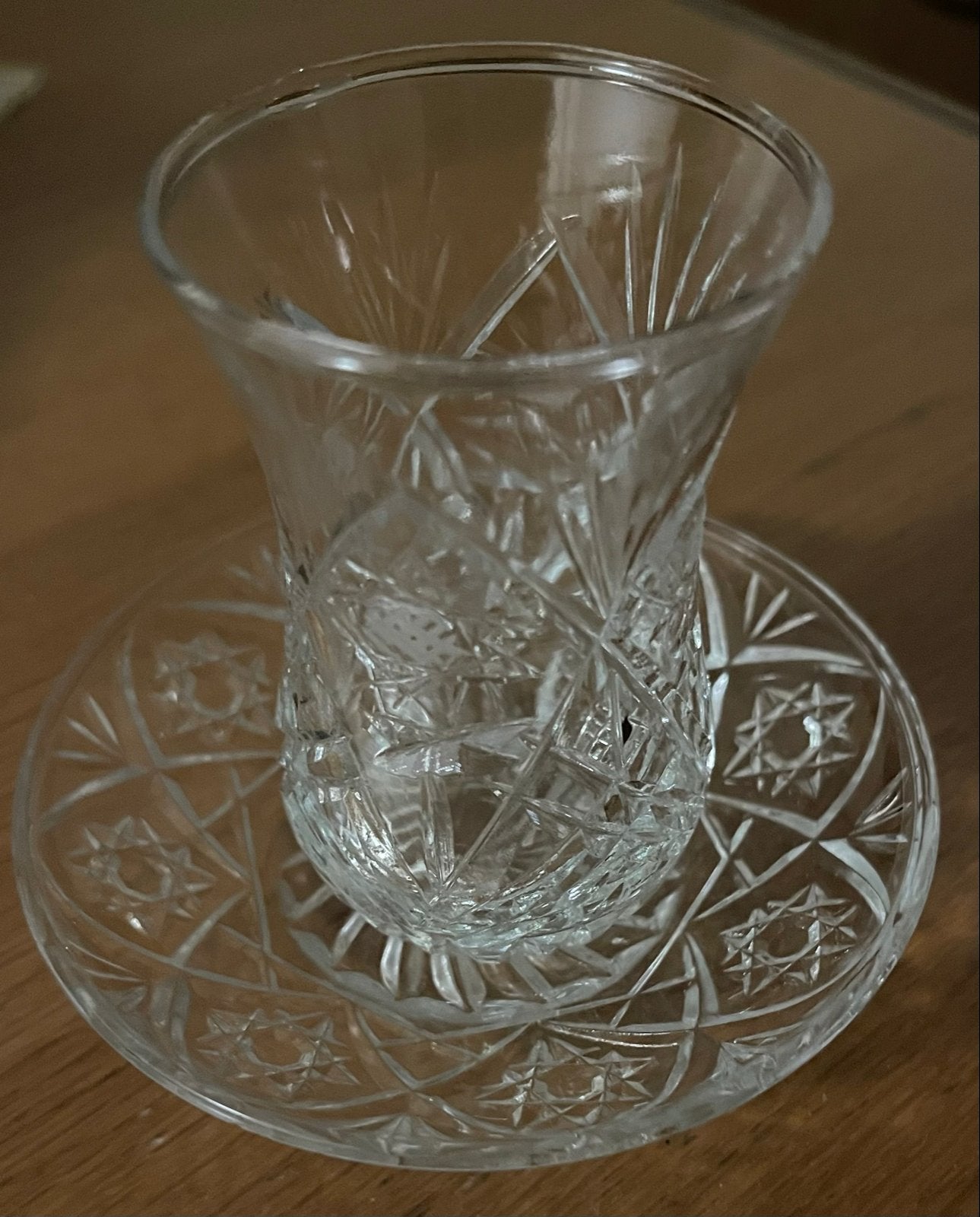 Kristallen theeglas met schotel (Paşabahçe) - Elegant design, Ophalen