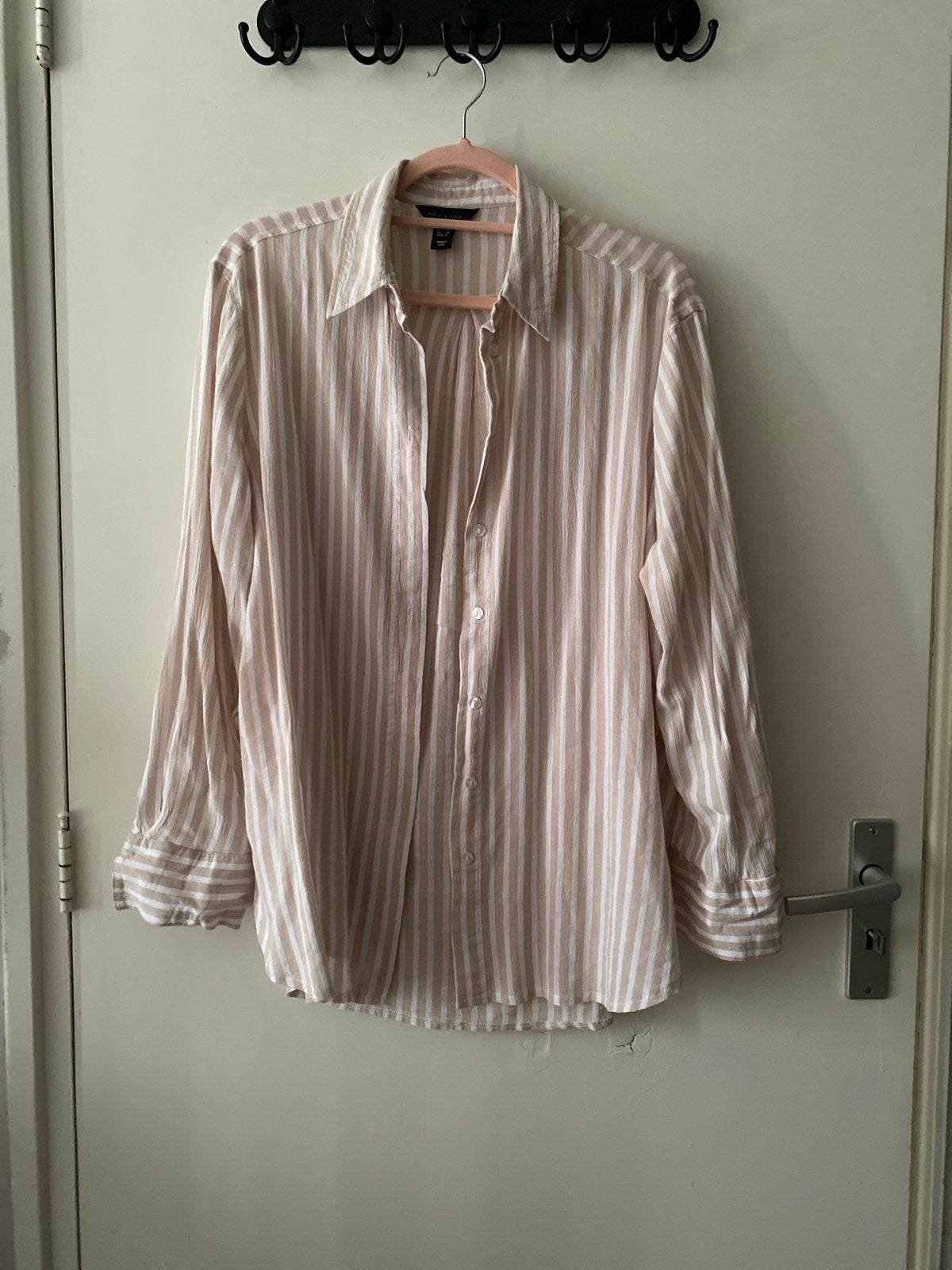 New Look Blouse Maat 38 - Beige/Wit Gestreept, Ophalen of Verzenden, Zo goed als nieuw, Maat 38/40 (M), Beige