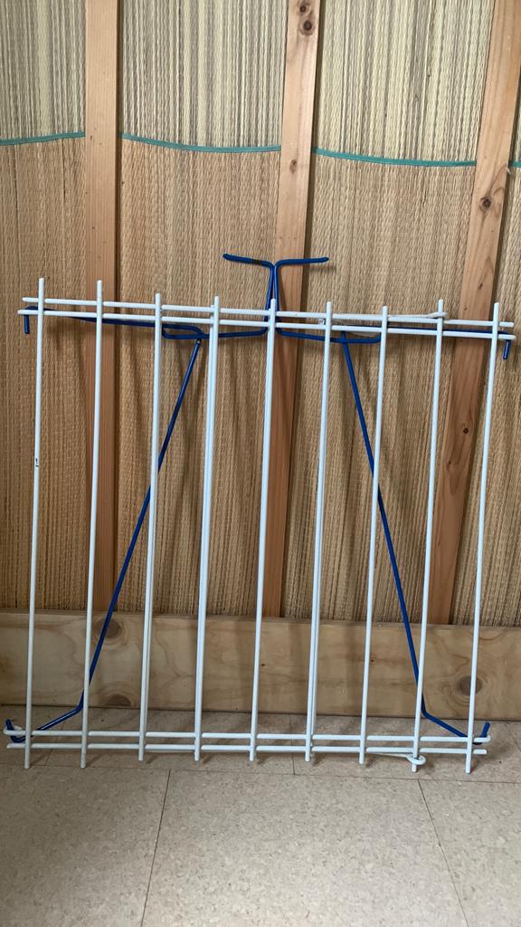 Handig opvouwbaar wasrek, wit met blauwe accenten, Ophalen, Gebruikt, Wasrek