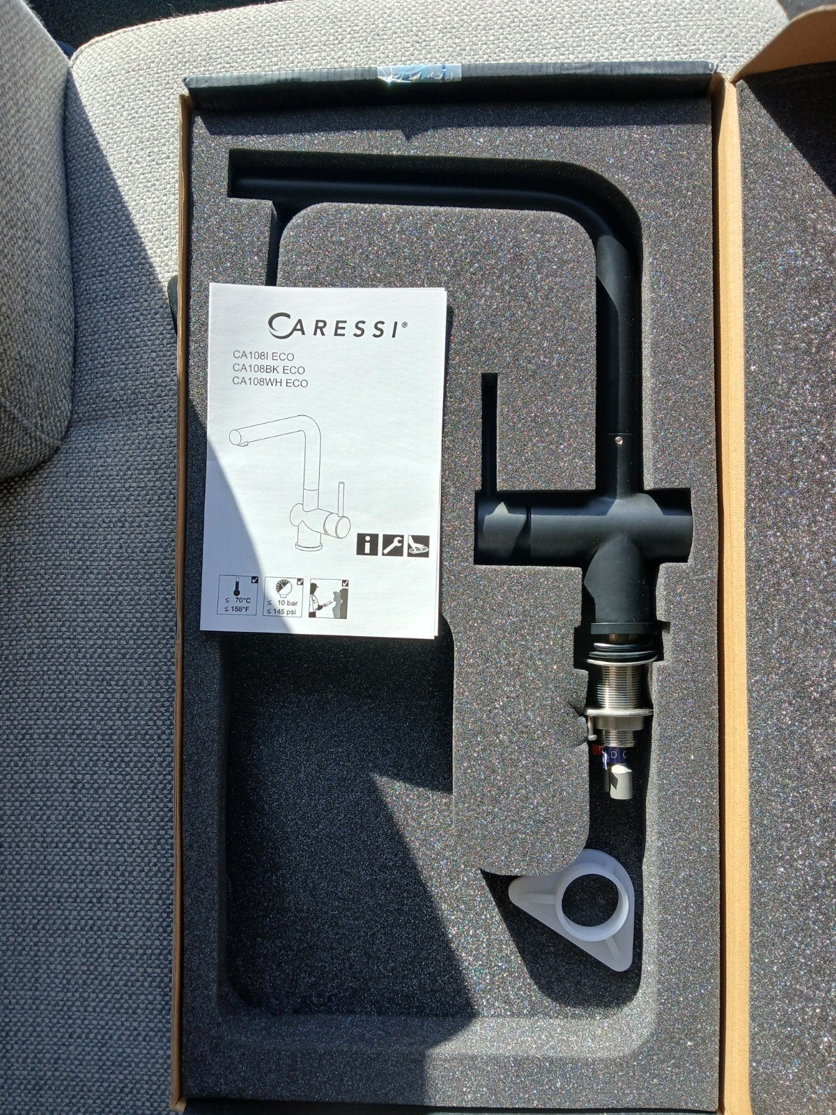 Caressi CA108BK Eco Plus RVS zwarte toplaag, Ophalen of Verzenden, Nieuw, Rvs, Kraan