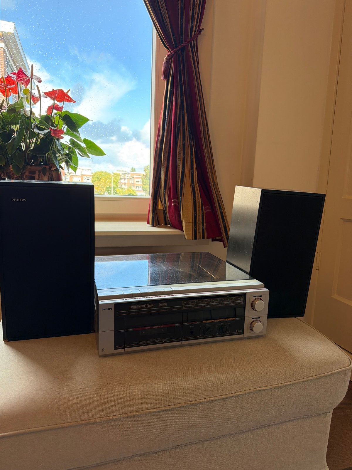 Philips 1040 Platenspeler met radio en cassettedeck, Philips, Gebruikt, Automatisch, Ophalen of Verzenden
