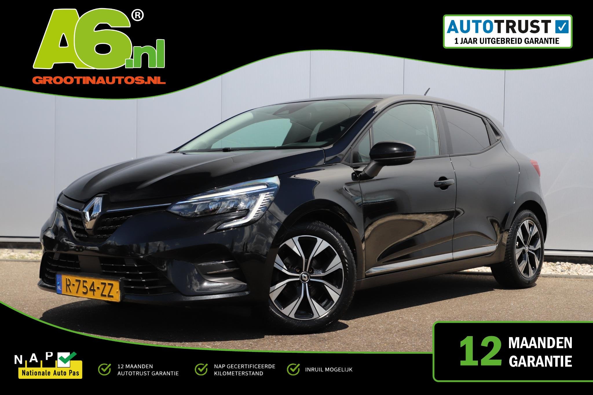 Renault Clio 1.0 TCe 90 Evolution 16 inch LMV Navigatie Carp, Voorwielaandrijving, Gebruikt, Euro 6, 580 kg