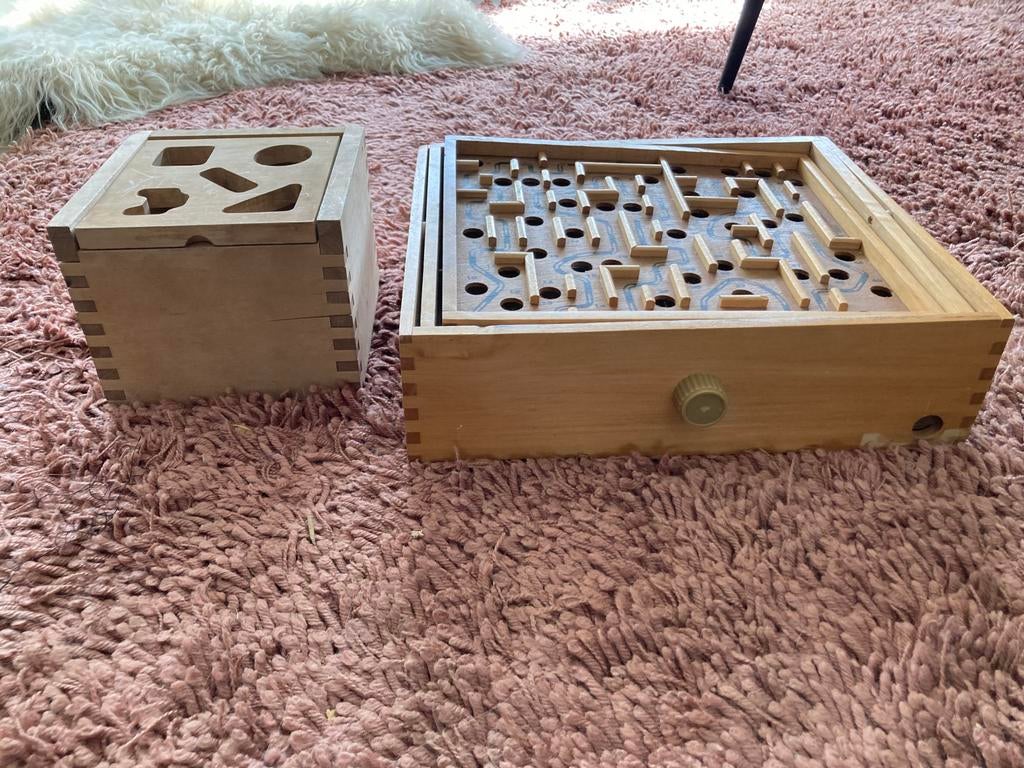 Blokkendoos en knikkerspel van hout 🎲, Ophalen of Verzenden, Zo goed als nieuw, Overige typen