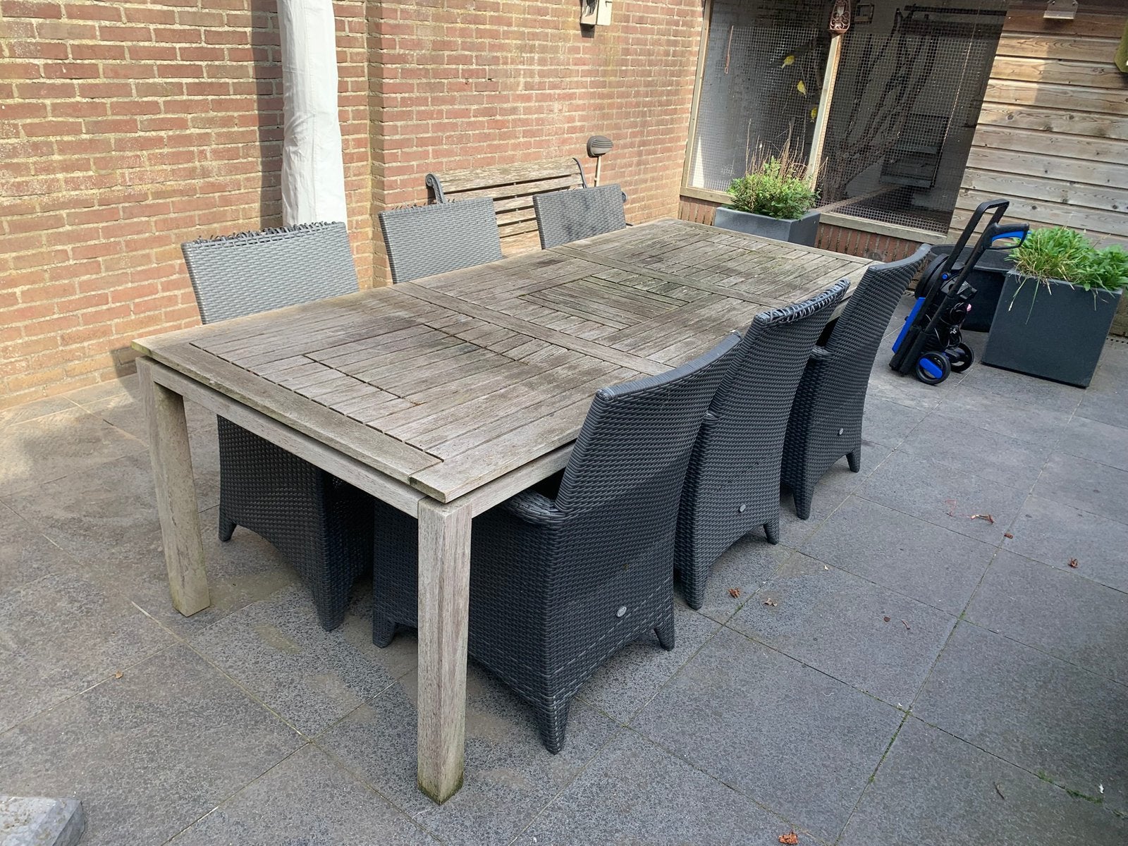 Tuinset met zes stoelen, Tuin en Terras, Ophalen, Gebruikt, 6 zitplaatsen, Tuinset