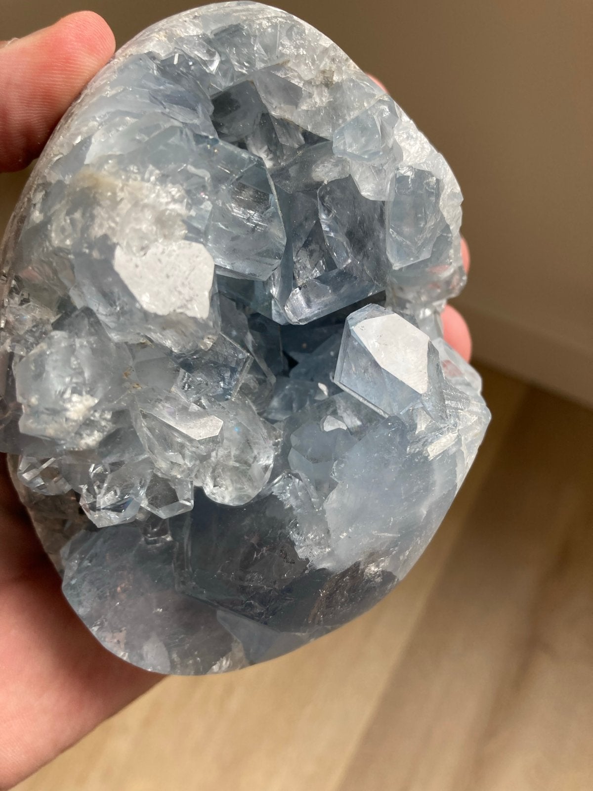 Celestien Ei Geode, Ophalen of Verzenden, Mineraal