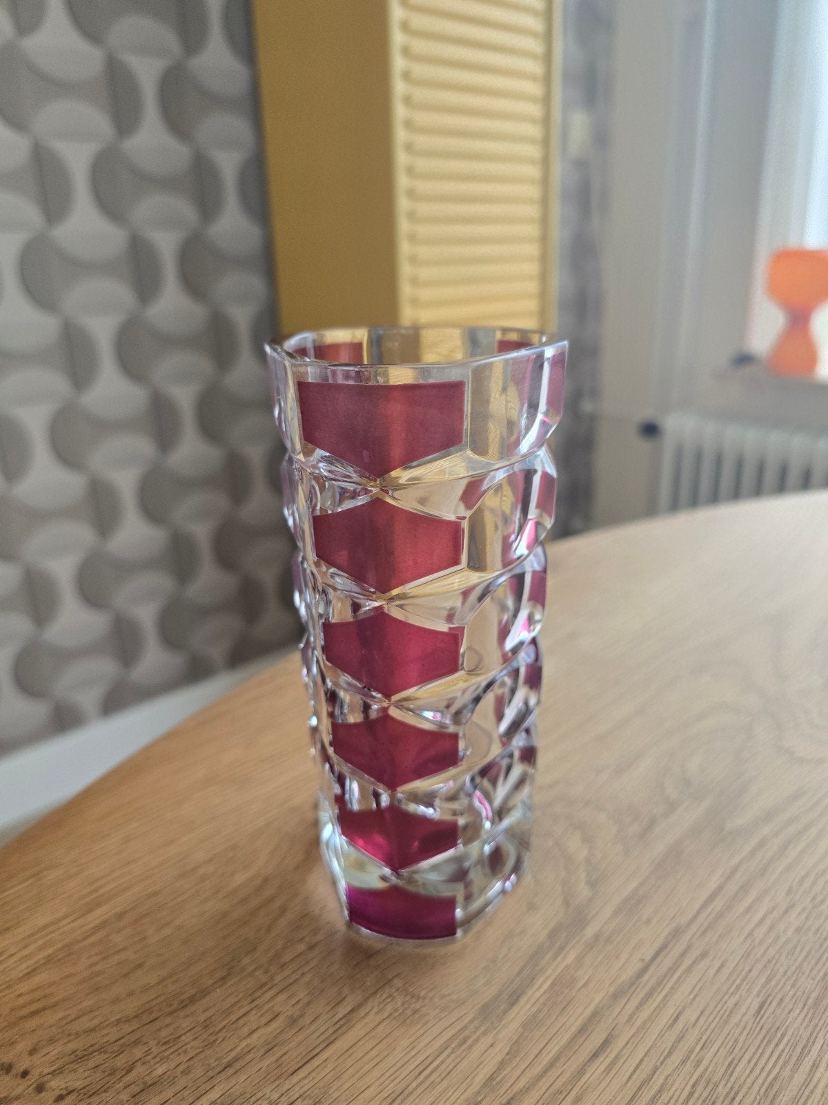 Vintage Luminarc 'Windsor Rubis' Vaas – Jaren 70, Ophalen of Verzenden