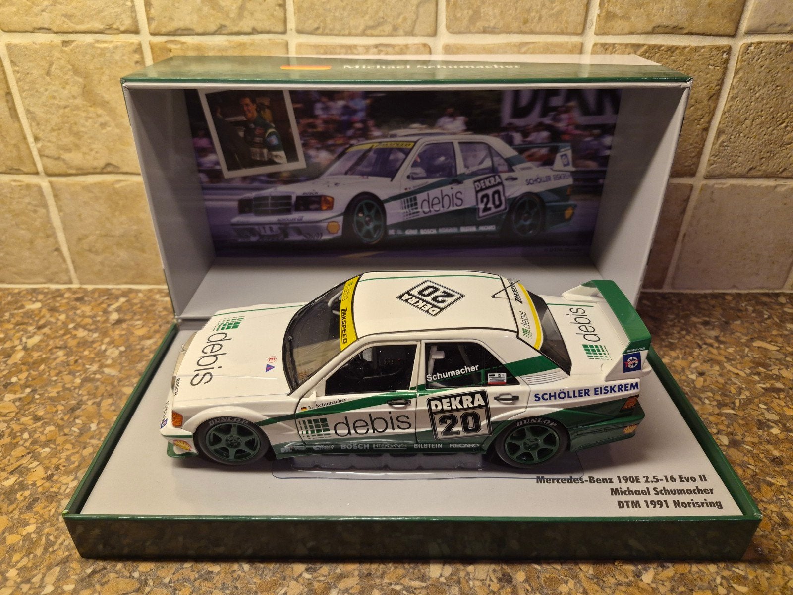 1/18 Michael Schumacher Mercedes 190E 2,5 - 16 EVO DTM 1991, Ophalen of Verzenden, Gebruikt, Auto's